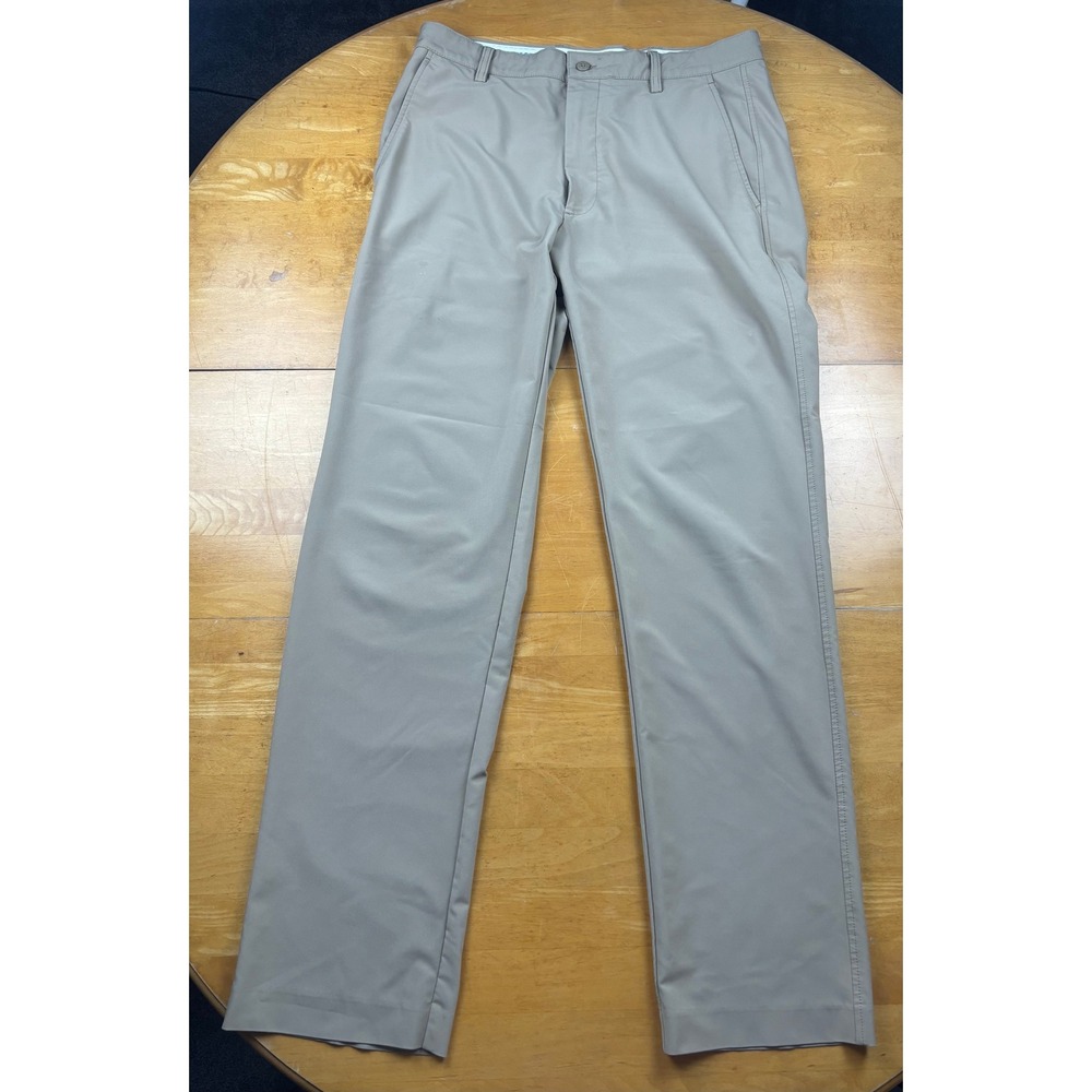 FootJoy Mens Performance Golf Pants Khaki Tan Straight Leg W33 L34‎ Stretch FJ